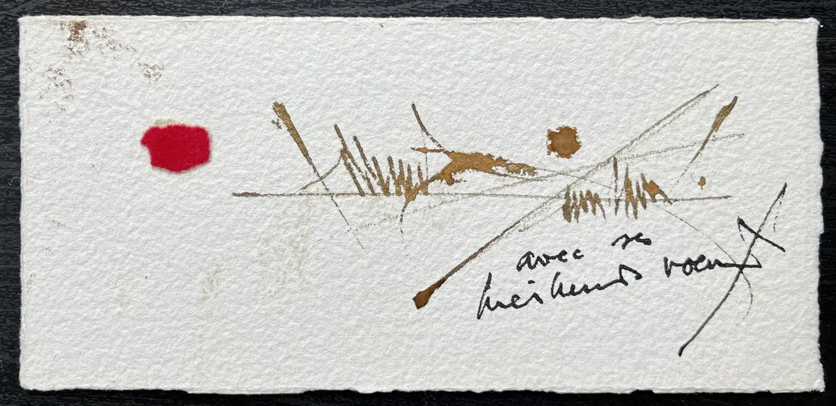 Georges MATHIEU - Carte de voeux - Dessin original