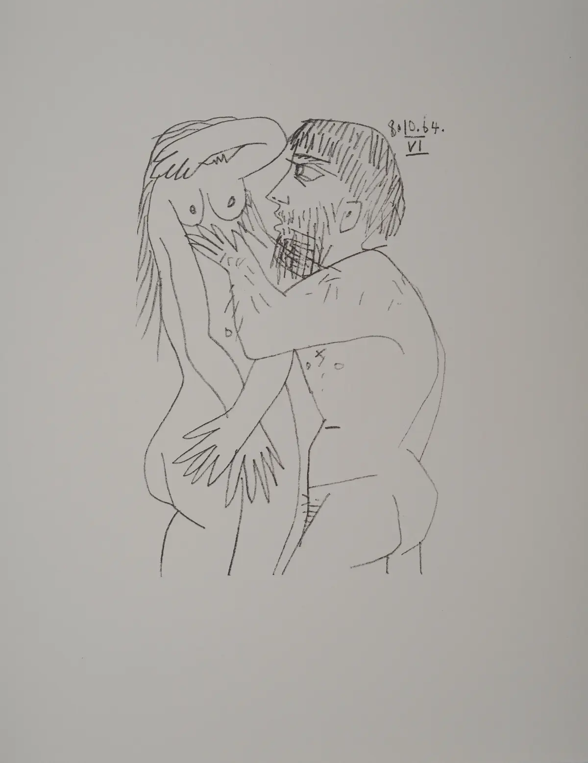 Pablo PICASSO : Le Goût du Bonheur, Les chéris, Lithographie