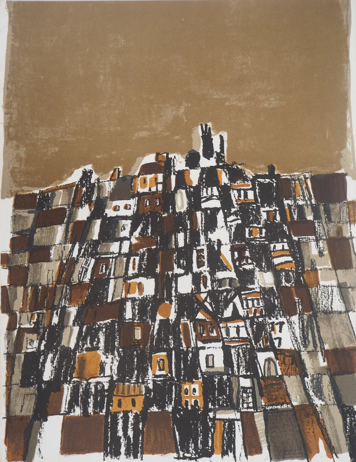 Maria Helena VIEIRA DA SILVA : Ville au Portugal - Lithographie originale