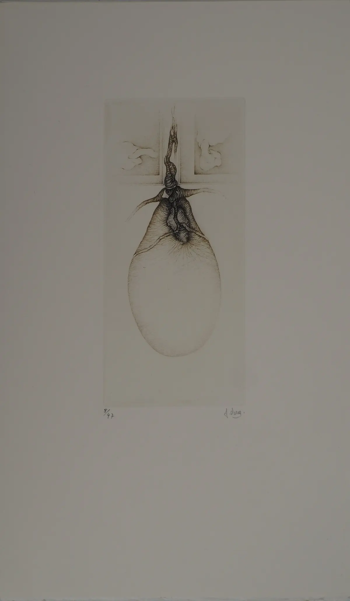 Fred DEUX : Le cocon, Gravure originale signée