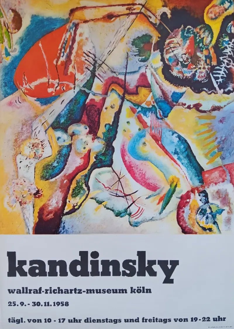 Wassily KANDINSKY - Affiche originale d’exposition - Musée de Cologne - 1958