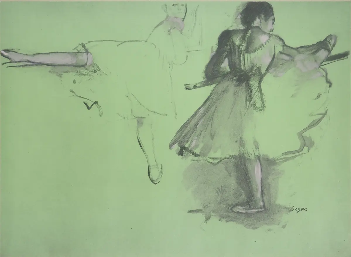 Edgar DEGAS : Danseuses à la barre d’échauffement, Lithographie et