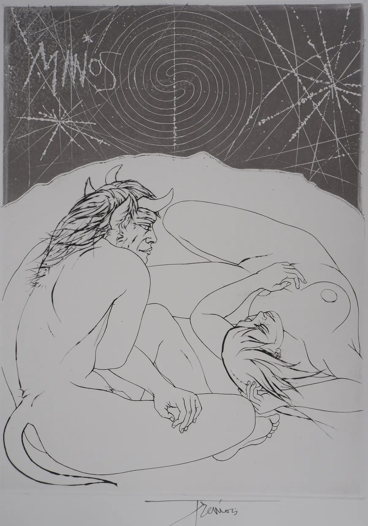 Pierre-Yves TRÉMOIS : Minos - Gravure Originale Signée