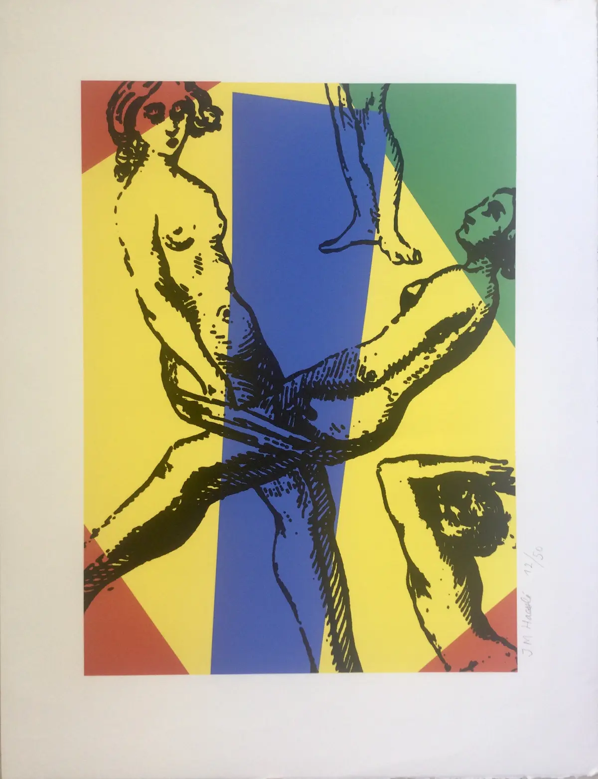 Jean-Marie HAESSLÉ - NIP Rectangle bleu,1994 - sérigraphie originale signée