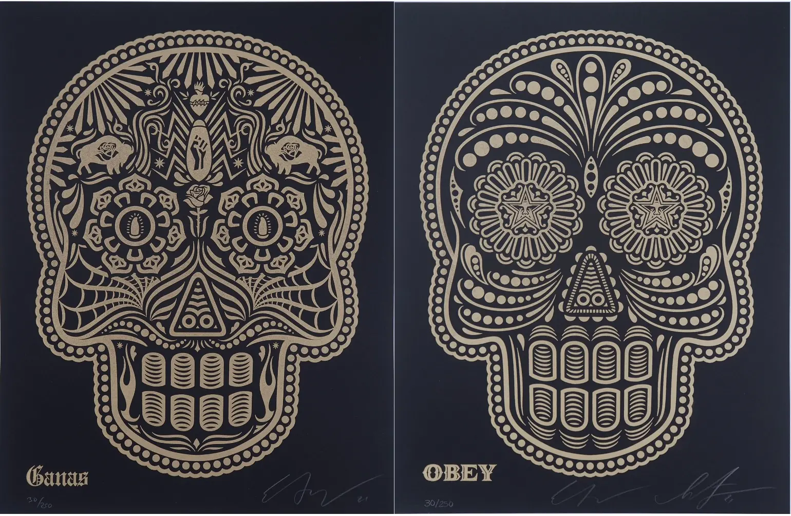 Shepard FAIREY (OBEY) et Ernesto YERENA : Day of the dead Calavera