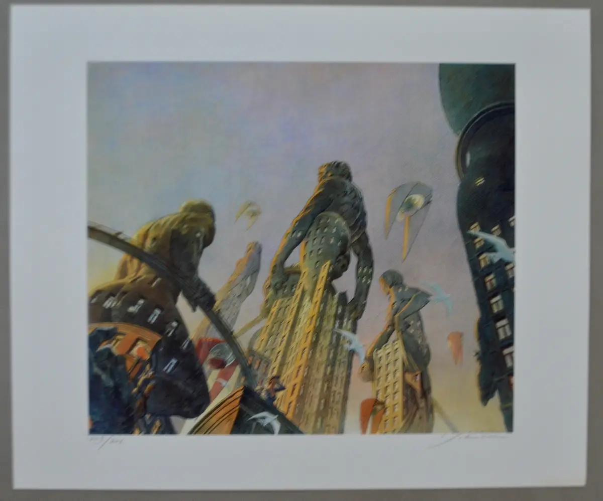 François Schuiten - Les géants, 1999 - sérigraphie