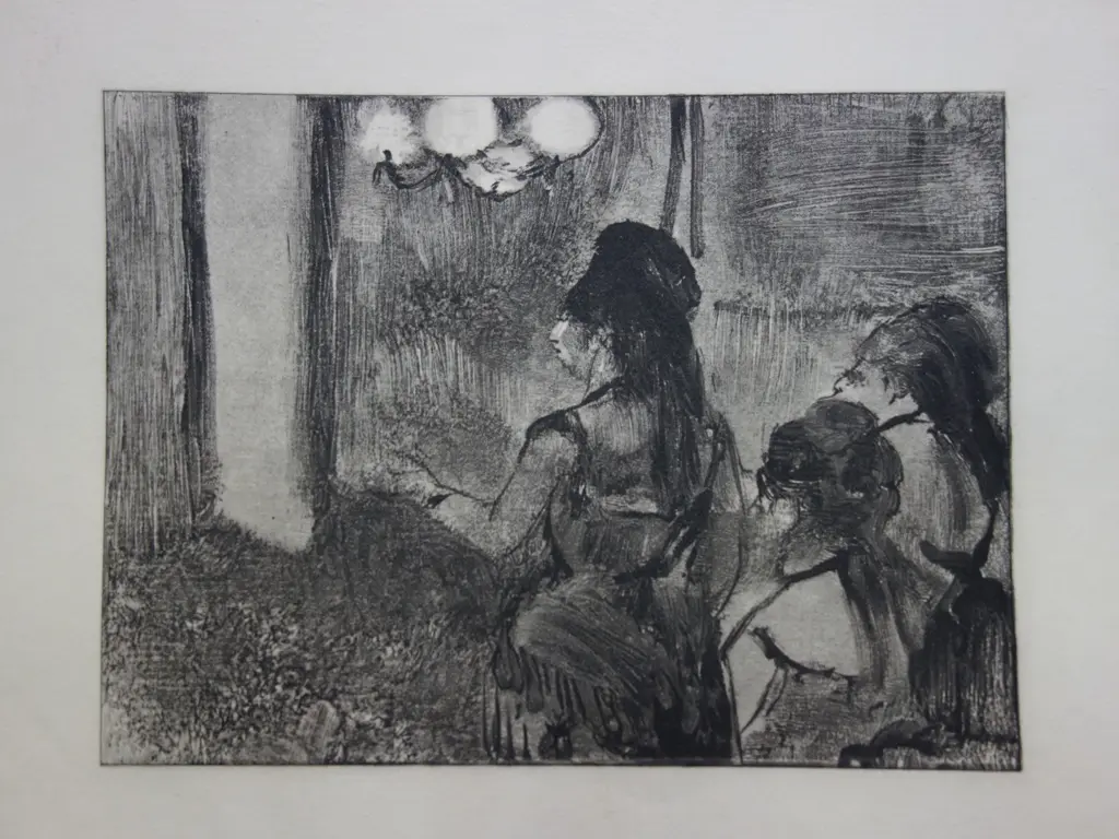 Edgar DEGAS : Trois femmes au salon - Gravure originale, 1935