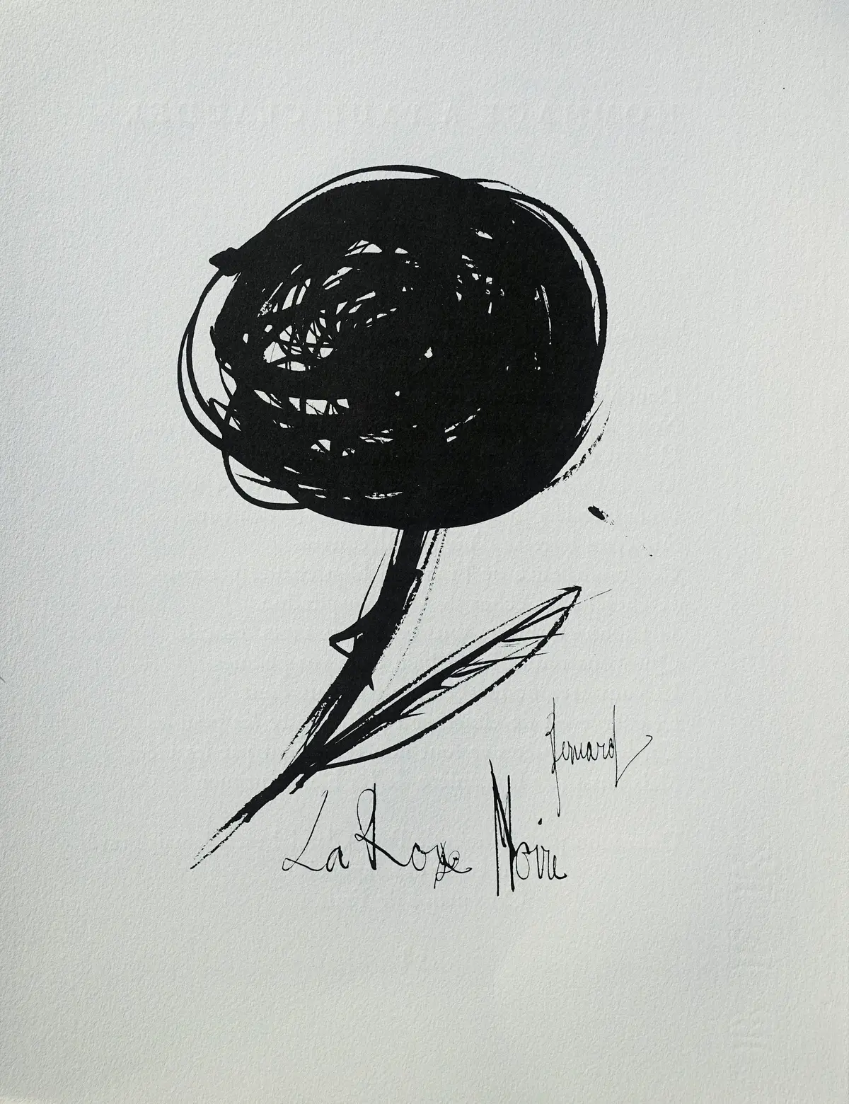 Bernard BUFFET : La Rose Noire, Gravure originale signée