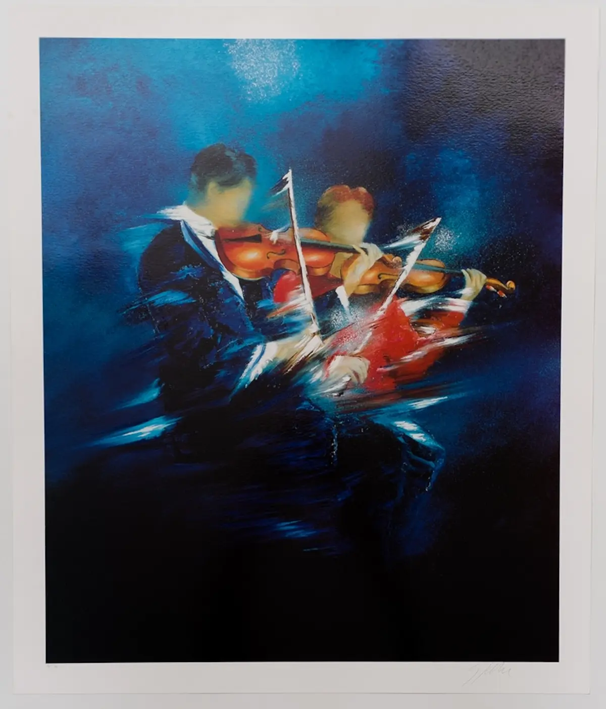 Victor SPAHN : Concert duo de violonistes - Sérigraphie originale signée