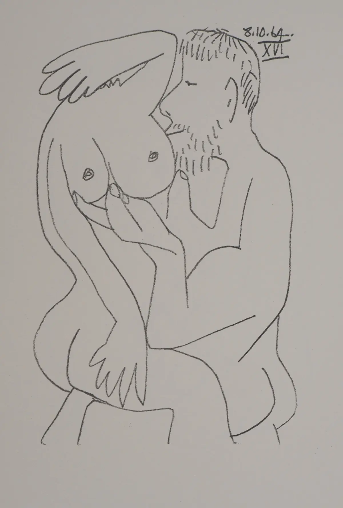Pablo PICASSO : Le Goût du Bonheur, Intimité d’un couple, Lithographie