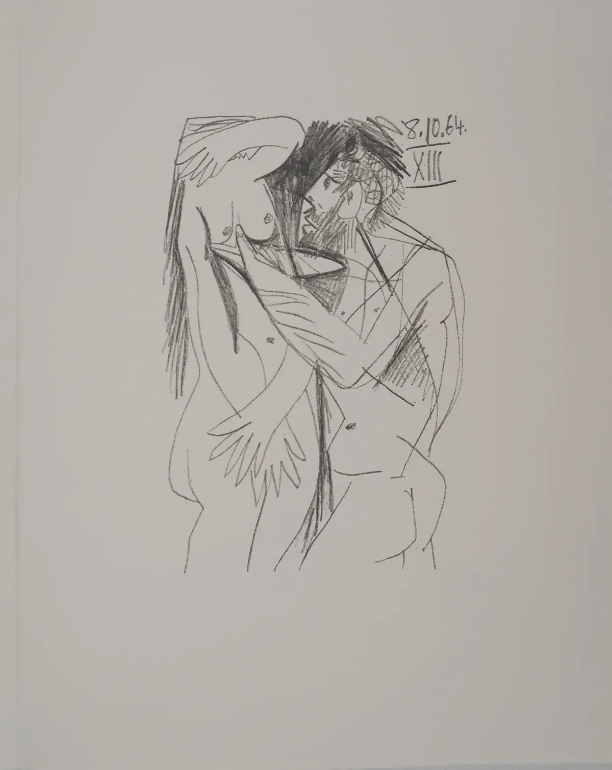 Pablo PICASSO : Le Goût du Bonheur, Les amoureux cubistes, Lithographie