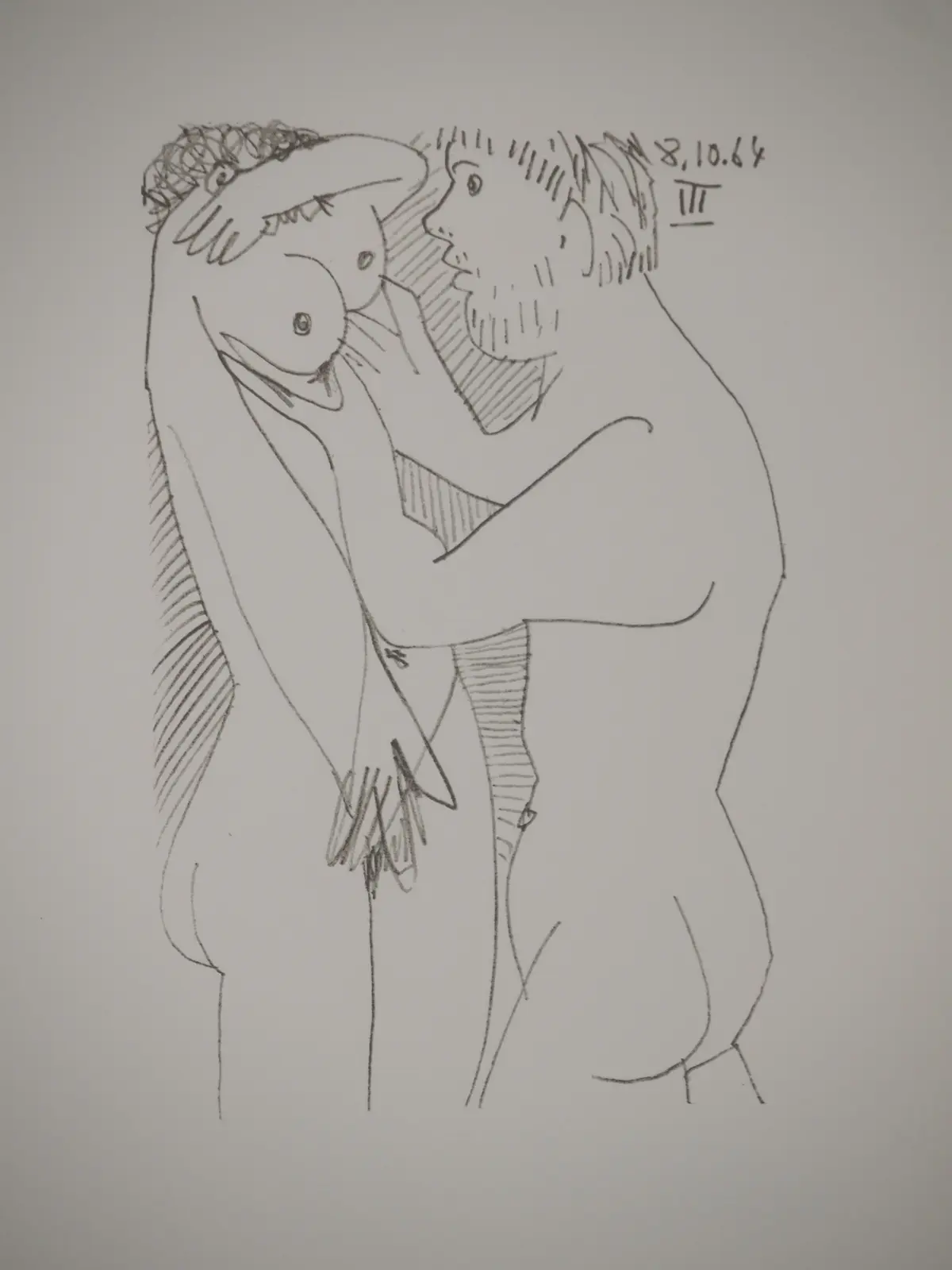 Pablo PICASSO : Le Goût du Bonheur, Les amoureux, Lithographie