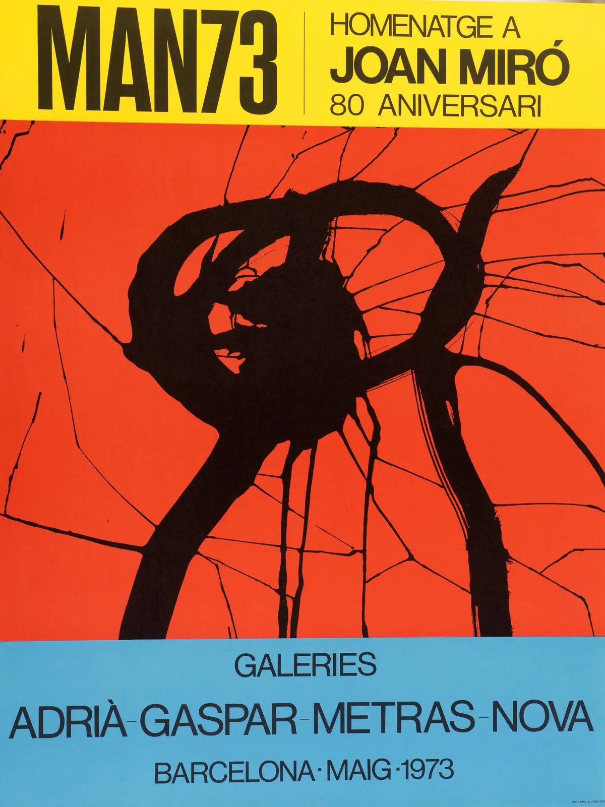 Joan MIRÓ - Man73, 1973, Affiche tirée en lithographie sur papier