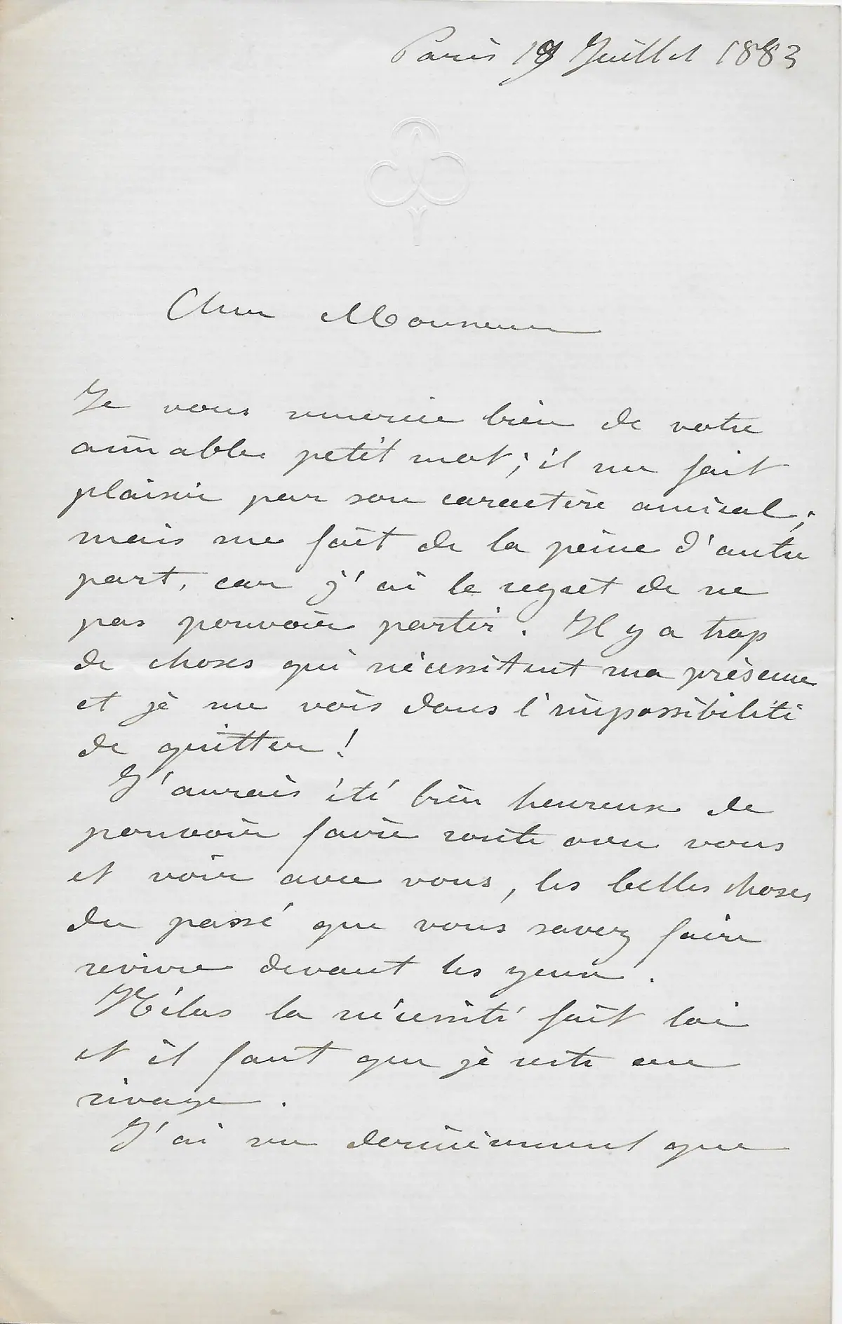 Auguste BARTHOLDI - Statue de la Liberté – Lettre autographe signée