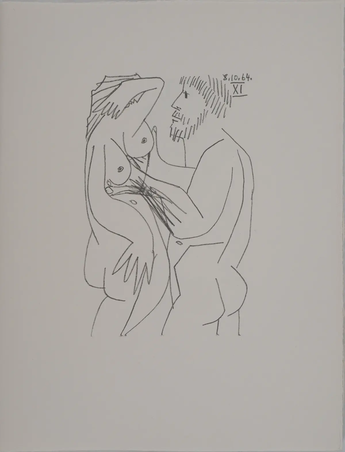 Pablo PICASSO : Le Goût du Bonheur, Moment d'intimité, Lithographie