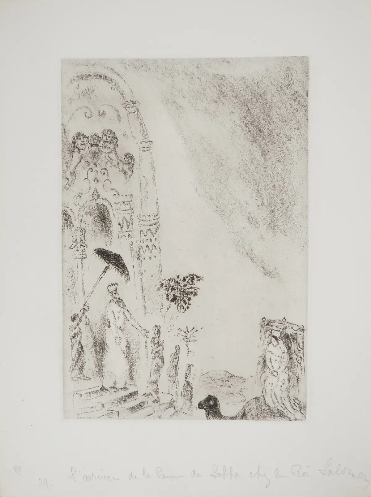 Marc CHAGALL : La reine de Saba, Gravure originale signée