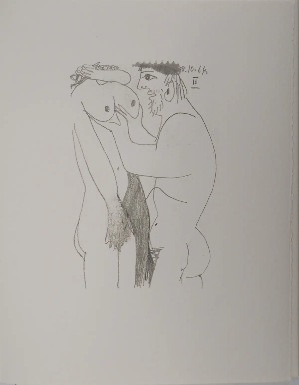 Pablo PICASSO : Le Goût du Bonheur, Couple amoureux, Lithographie