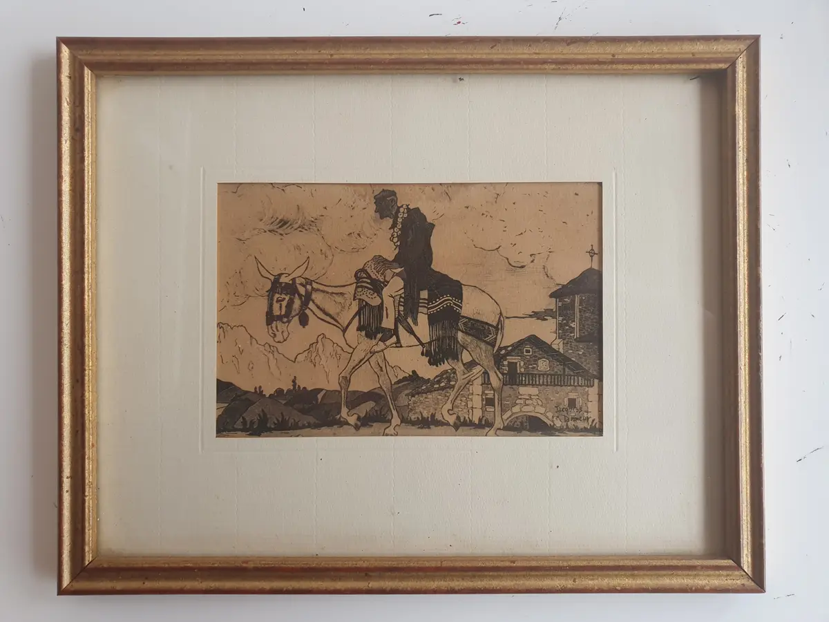 Jacques Le Tanneur - Cavalier basque, 1920 - Estampe originale