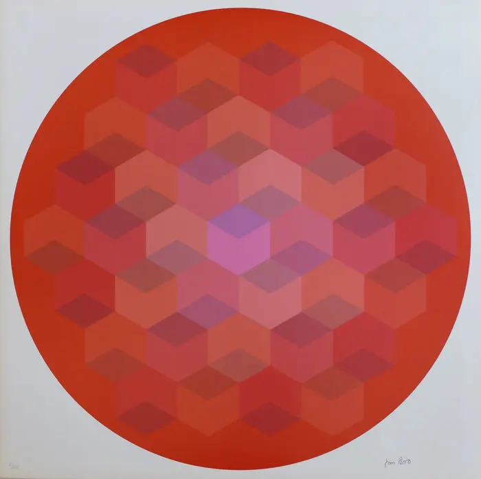 Jim BIRD - Tribute to Vasarely 6, 1972 - Photolithographie signée