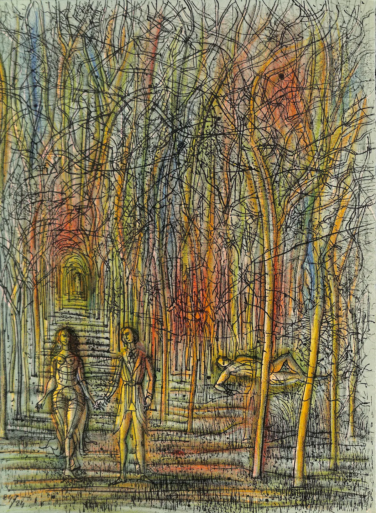 Jean CARZOU - Aventures dans les bois, 1978 - Lithographie originale signée