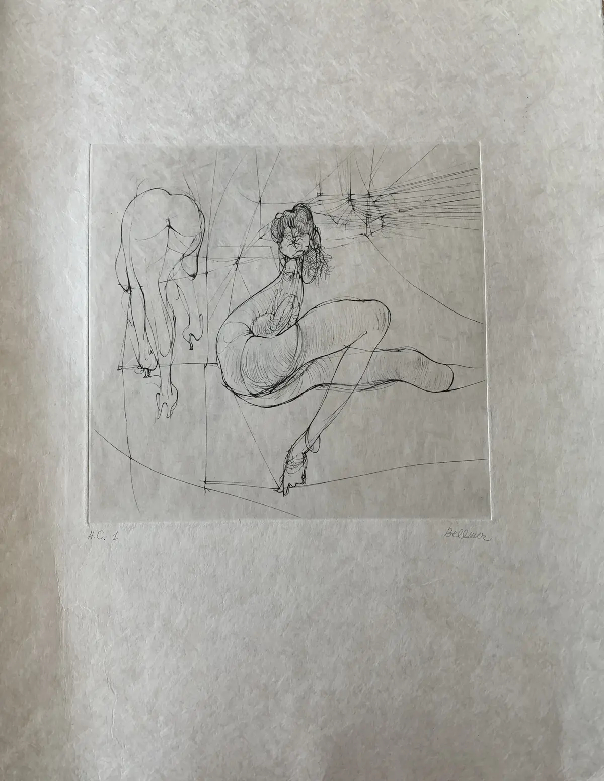 Hans BELLMER - Filles dans la rue, 1971 - Gravure signée au crayon