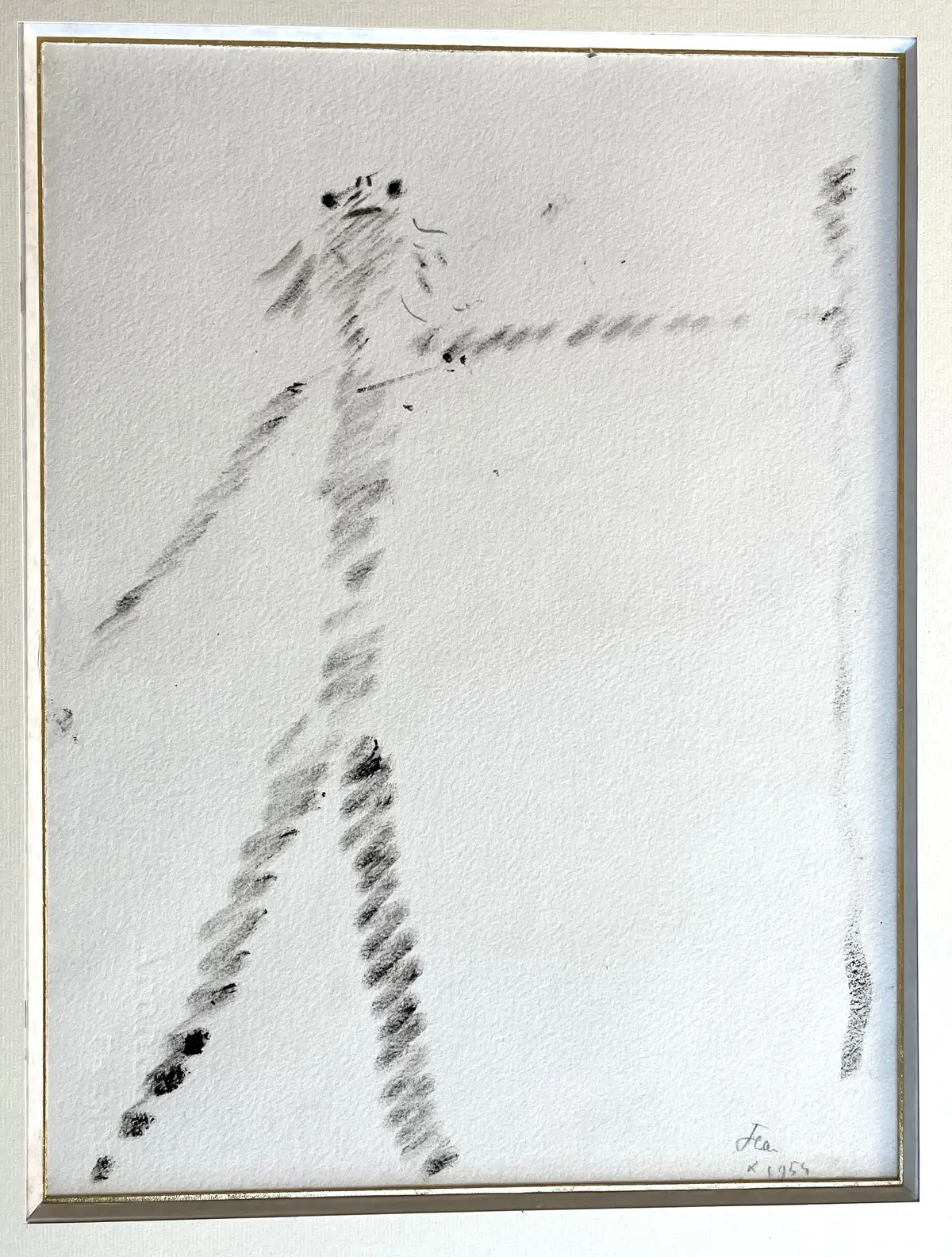 Jean COCTEAU - Arlequin à la lance - dessin original signé