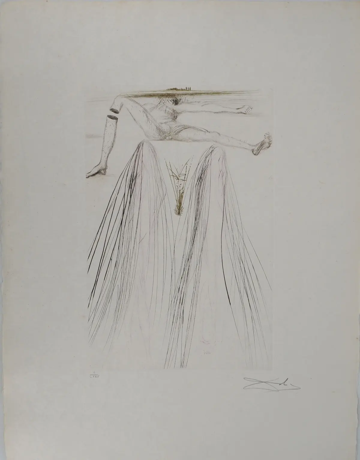 Salvador DALI : Le géant Béliagog, Gravure originale signée
