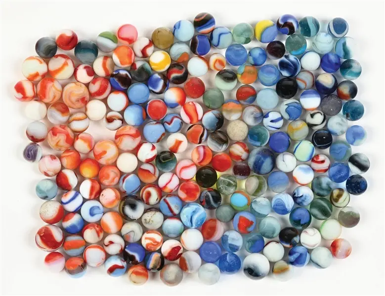 LARGE LOT OF MACHINE-MADE MARBLES