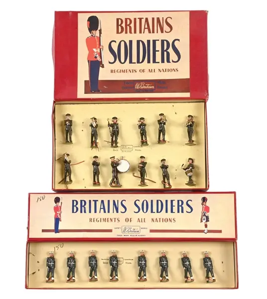 LOT OF 2: W. BRITAIN U.S.A. MILITARY BAND NO. 1301 & MILITARY POLICE