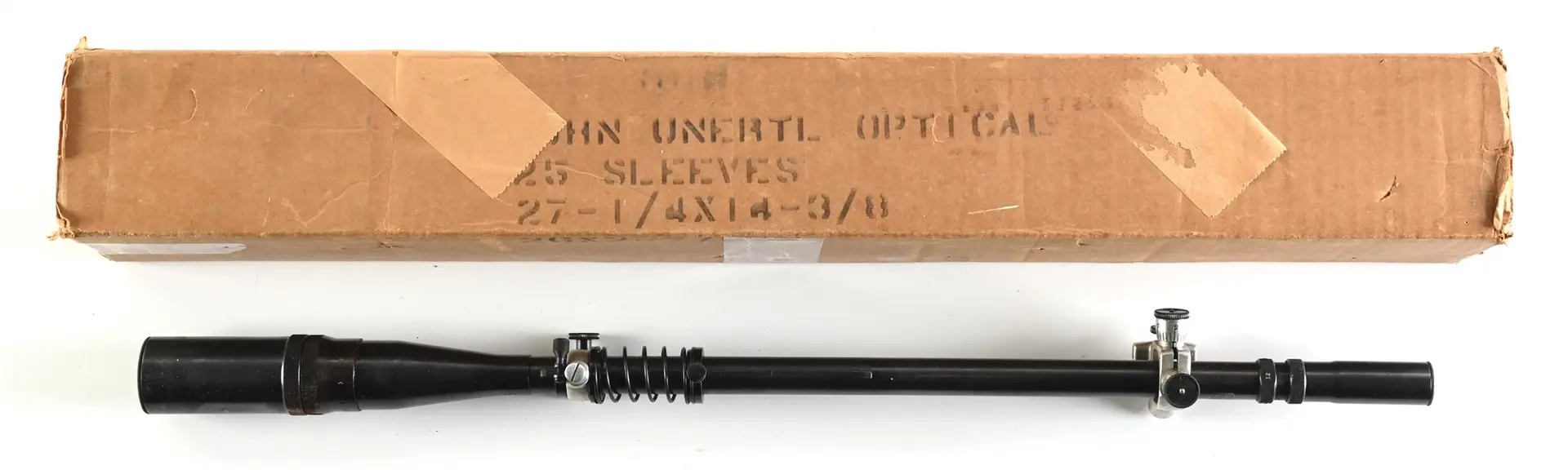 J. UNERTL 12X TARGET SCOPE WITH BOX.
