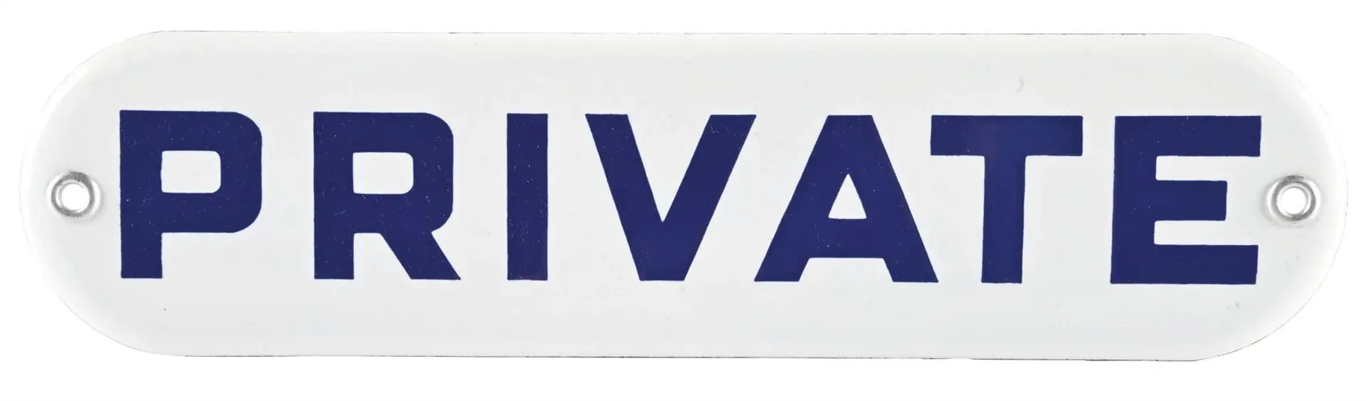 PRIVATE NEW OLD STOCK PORCELAIN DOOR SIGN
