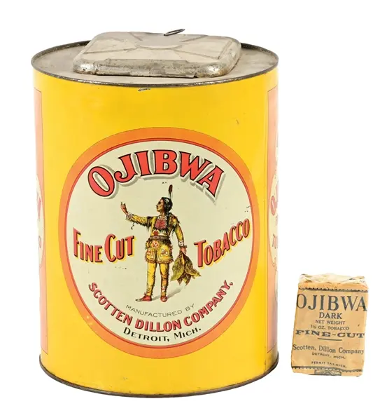 OJIBWA FINE CUT TOBACCO TIN CANISTER