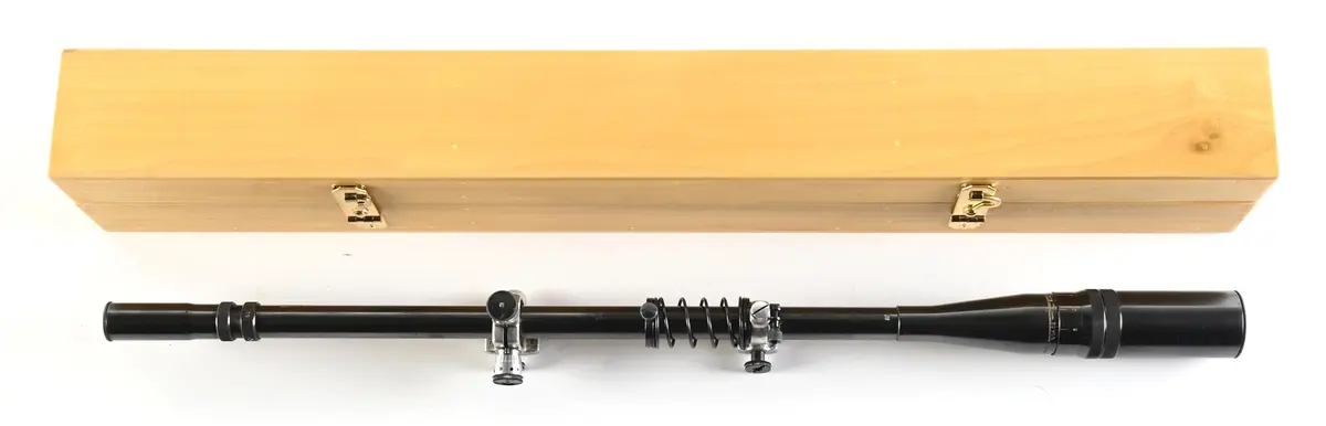 UNERTL 10X SCOPE WITH CASE AND MOUNTS.