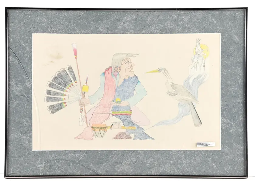 NATIVE AMERICAN FOLK ART DRAWING