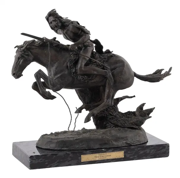 RECAST FREDERIC REMINGTON BRONZE STATUE
