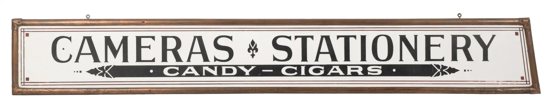 VERTICAL "CAMERAS-STATIONERY-CANDY-CIGARS" SIGN