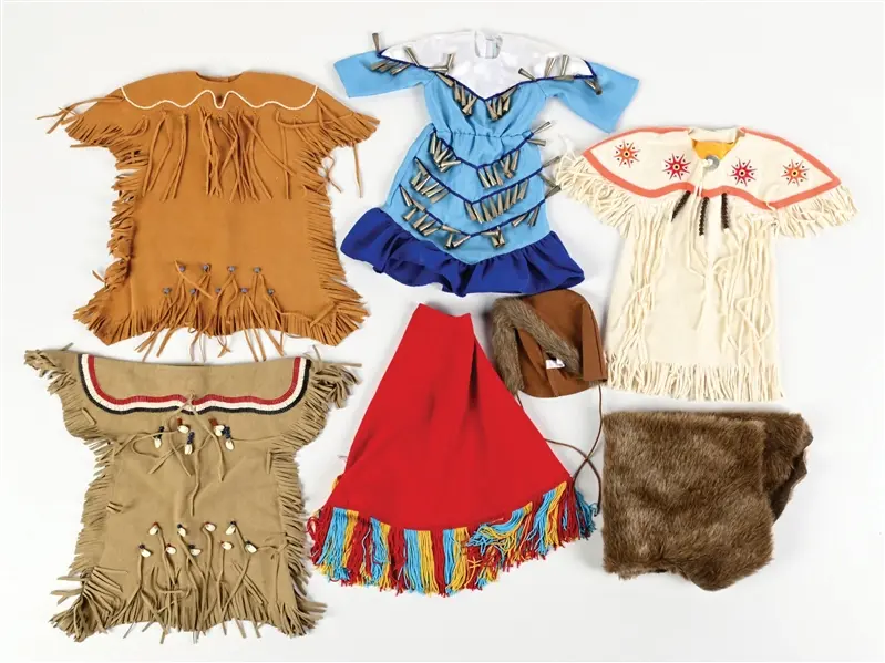 LOT OF 6: NATIVE AMERICAN DOLL OUTFITS