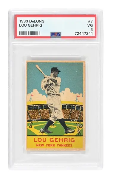 1933 DELONG LOU GEHRIG VG #7 VG 3