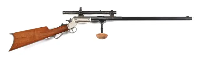 (A) CUSTOM STEVENS TIP UP SINGLE SHOT RIFLE WITH STEVENS SCOPE