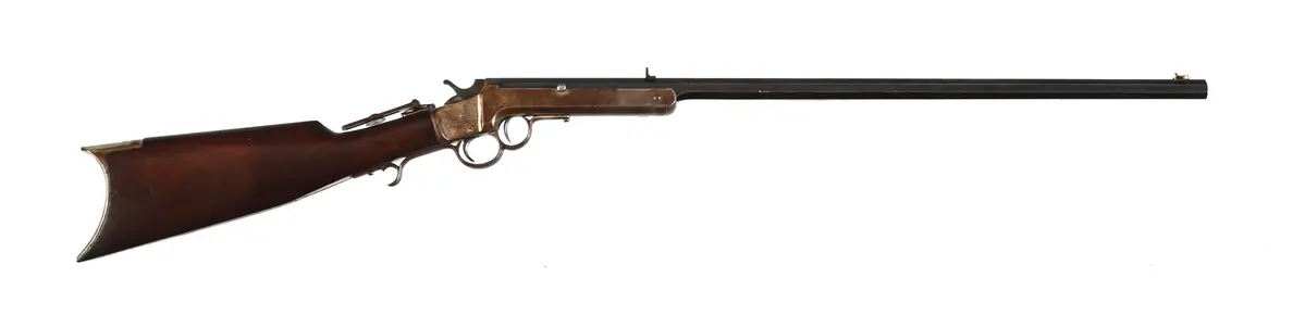 (A) LATE 5TH TYPE CF FRANK WESSON DOUBLE TRIGGER SINGLE SHOT RIFLE