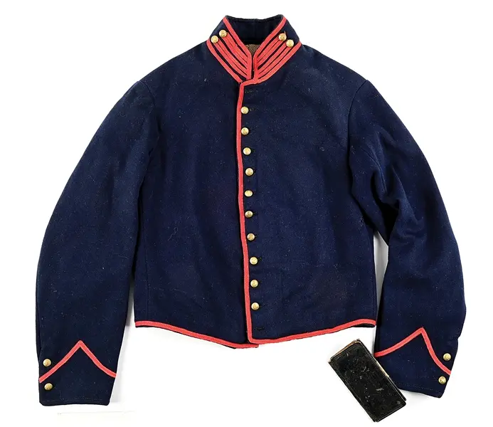 US CIVIL WAR ARTILLERY SHELL JACKET ATTRIBUTED TO GEORGE COOK, 13TH
