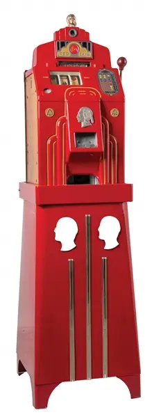 5¢ O.D. JENNINGS CHIEF SLOT MACHINE WITH STAND