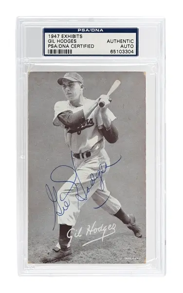 1947 GIL HODGES SIGNED EXHIBIT PSA/DNA