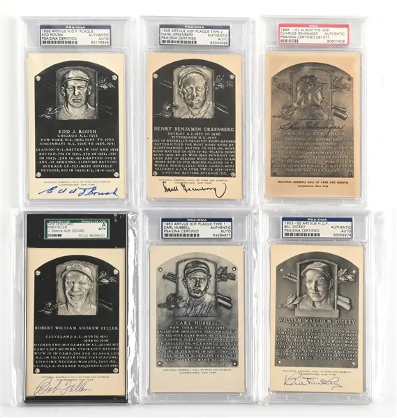 LOT OF 6: HOF B/W PLAQUES