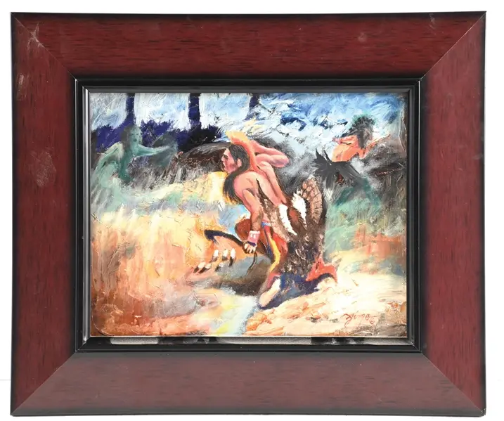 ALBERT JIM NATIVE AMERICAN OIL PAINTING