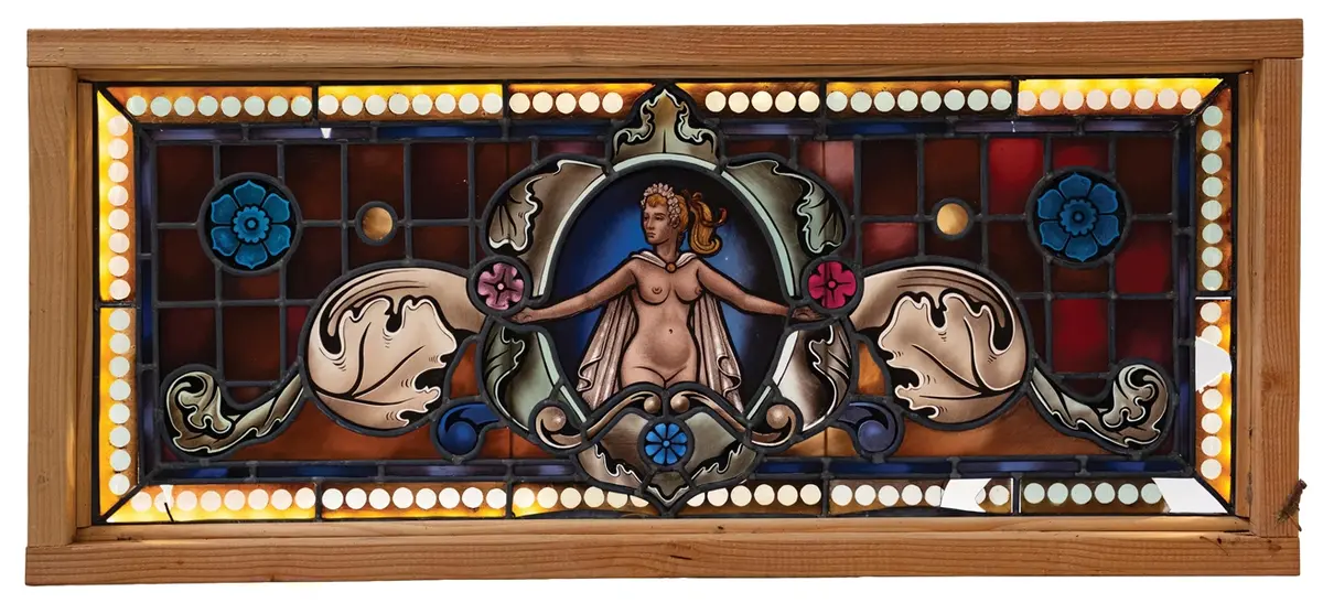 STAINED GLASS TRANSOM WINDOW