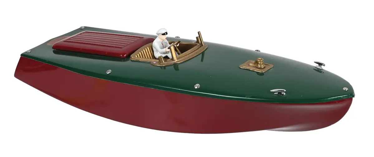 CALWIS INDUSTRIES LTD. ORKIN CRAFT TOY SPEED MOTOR BOAT WITH DRIVER
