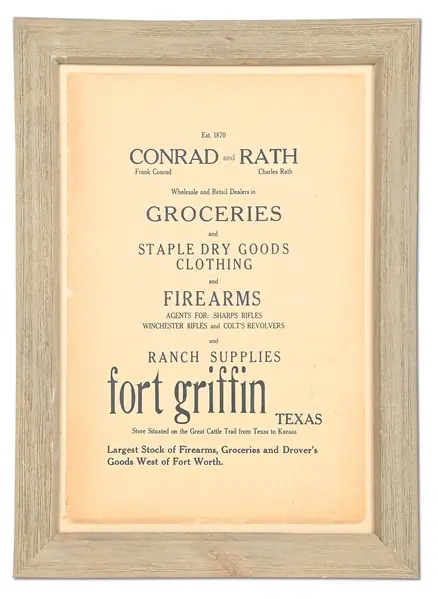 1870S FORT GRIFFIN TEXAS STORE BROADSIDE