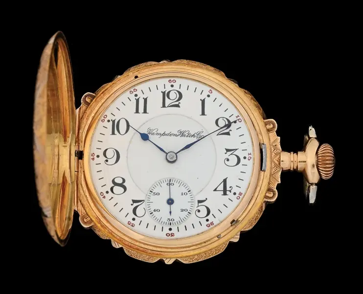 14K MULTI-COLOR GOLD HAMPDEN H/C BOX HINGE ARARAT SHRINERS POCKET WATCH