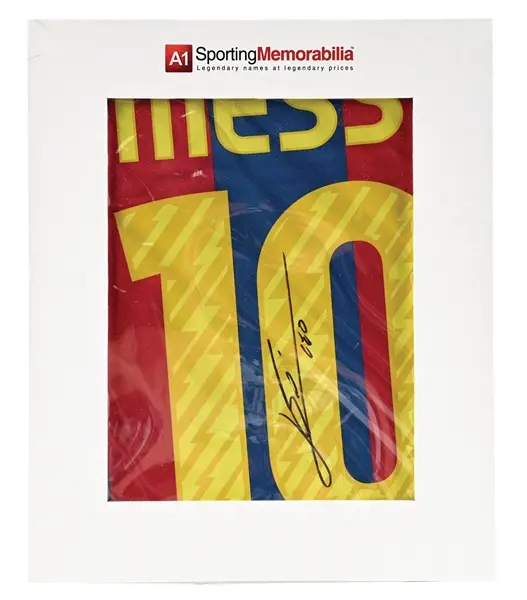 LIONEL MESSI SIGNED BARCELONA JERSEY WITH BOX & COA